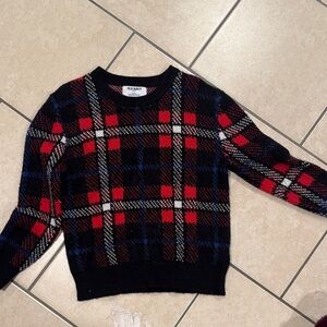 Old Navy Women's Checkered Sweater - Red, Black, and Blue